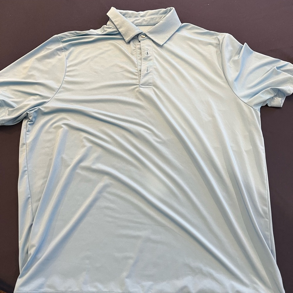 Short Par 4 Light Blue Polo Size Large